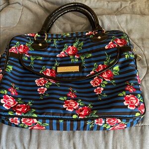 Betsey Johnson Striped Floral Laptop Bag